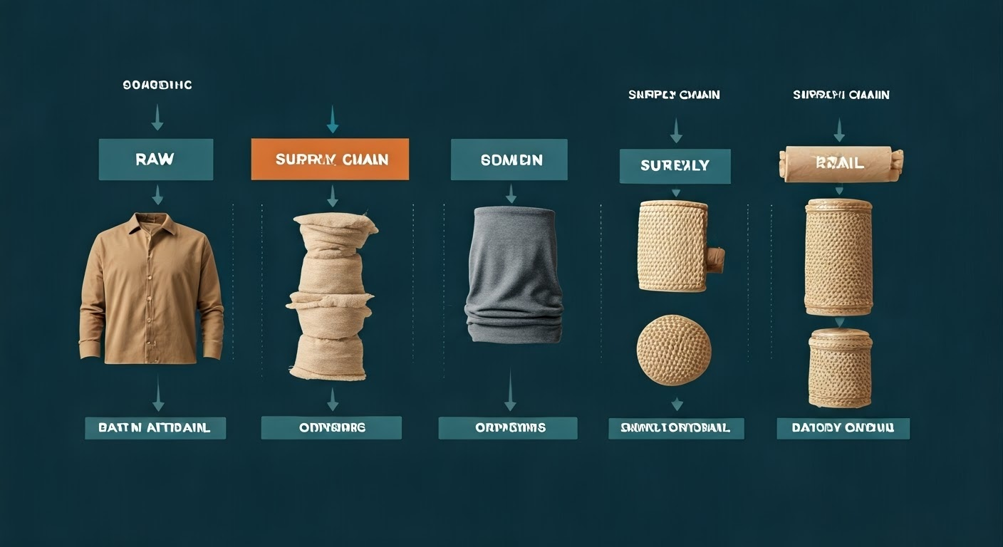 Garment journey from raw material to retail