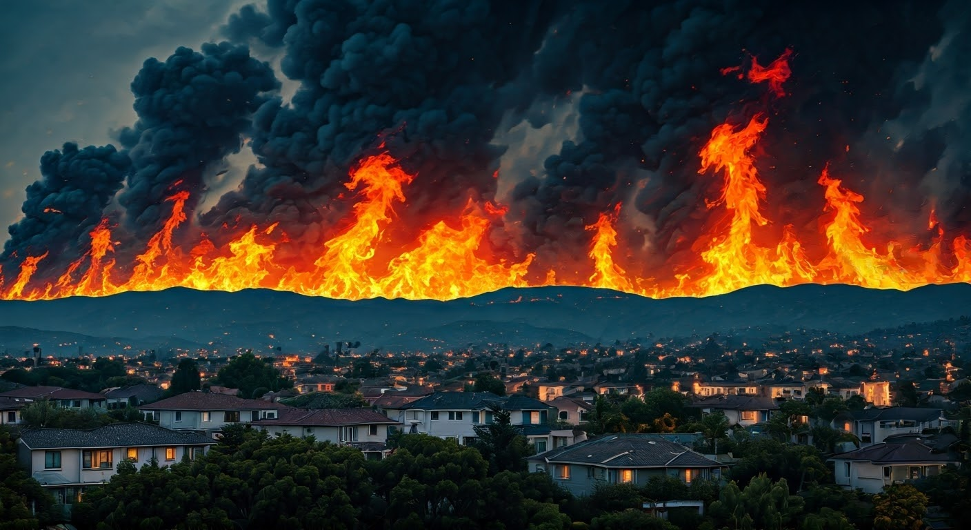 Digital art of LA wildfires