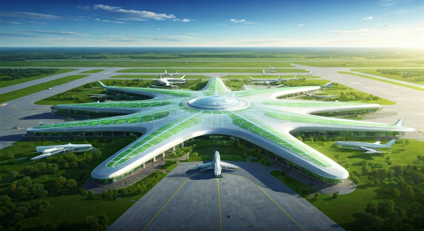 Futuristic green airport design